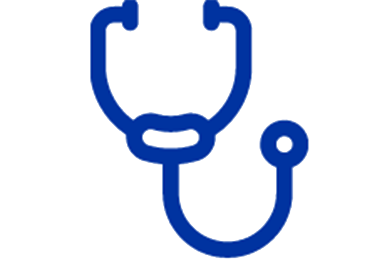 blue icon of a stethoscope